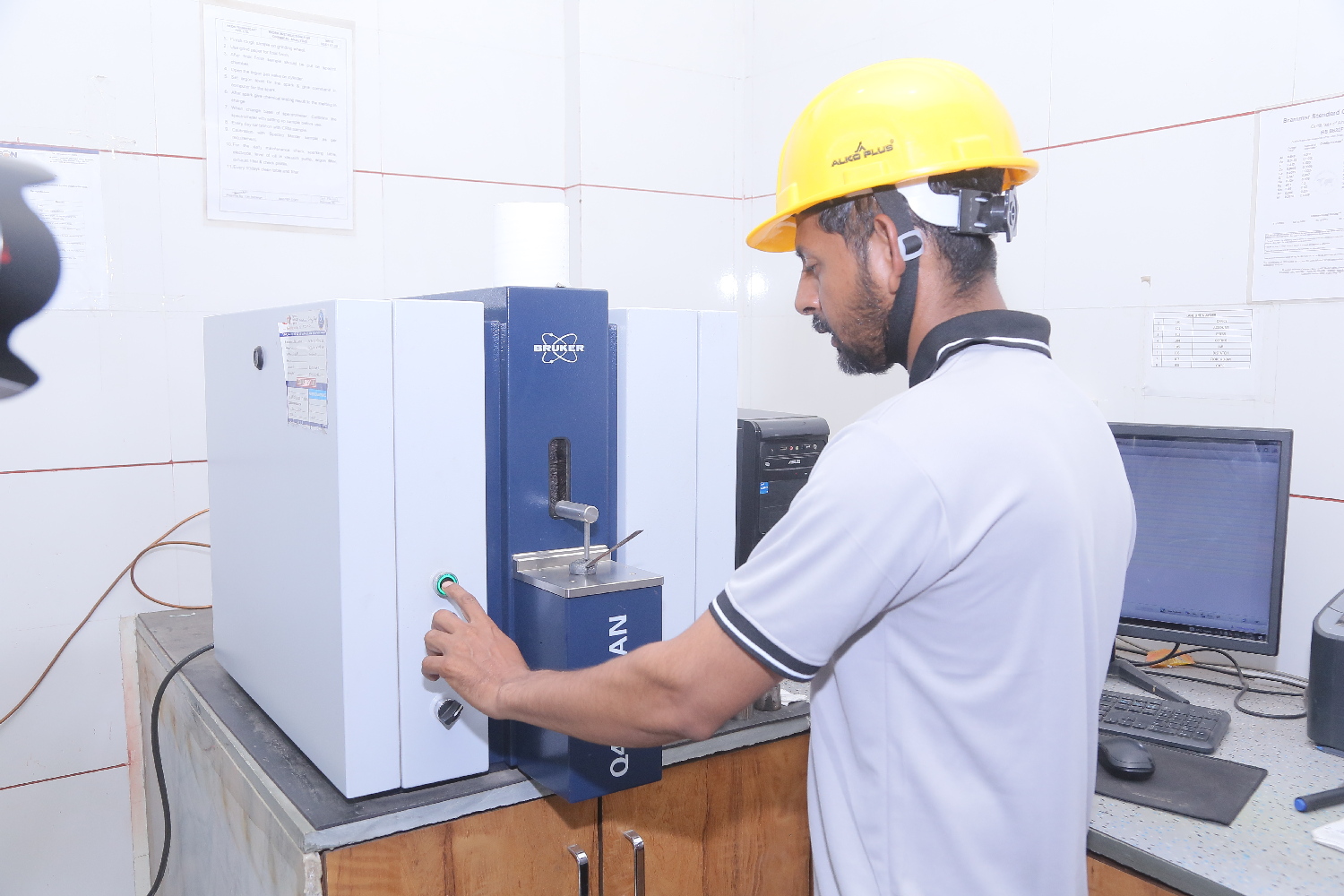 Heavy-duty industrial valve displayed prominently in a workshop, showcasing its durability and functionality.